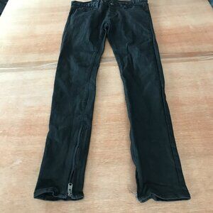 MNML Skinny Jeans Men 31x30 Black Mid Rise Zip Ankle Button Fly Stretch
